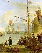 Ludolf Backhuysen The Y at Amsterdam, seen from the Mosselsteiger (mussel pier). painting